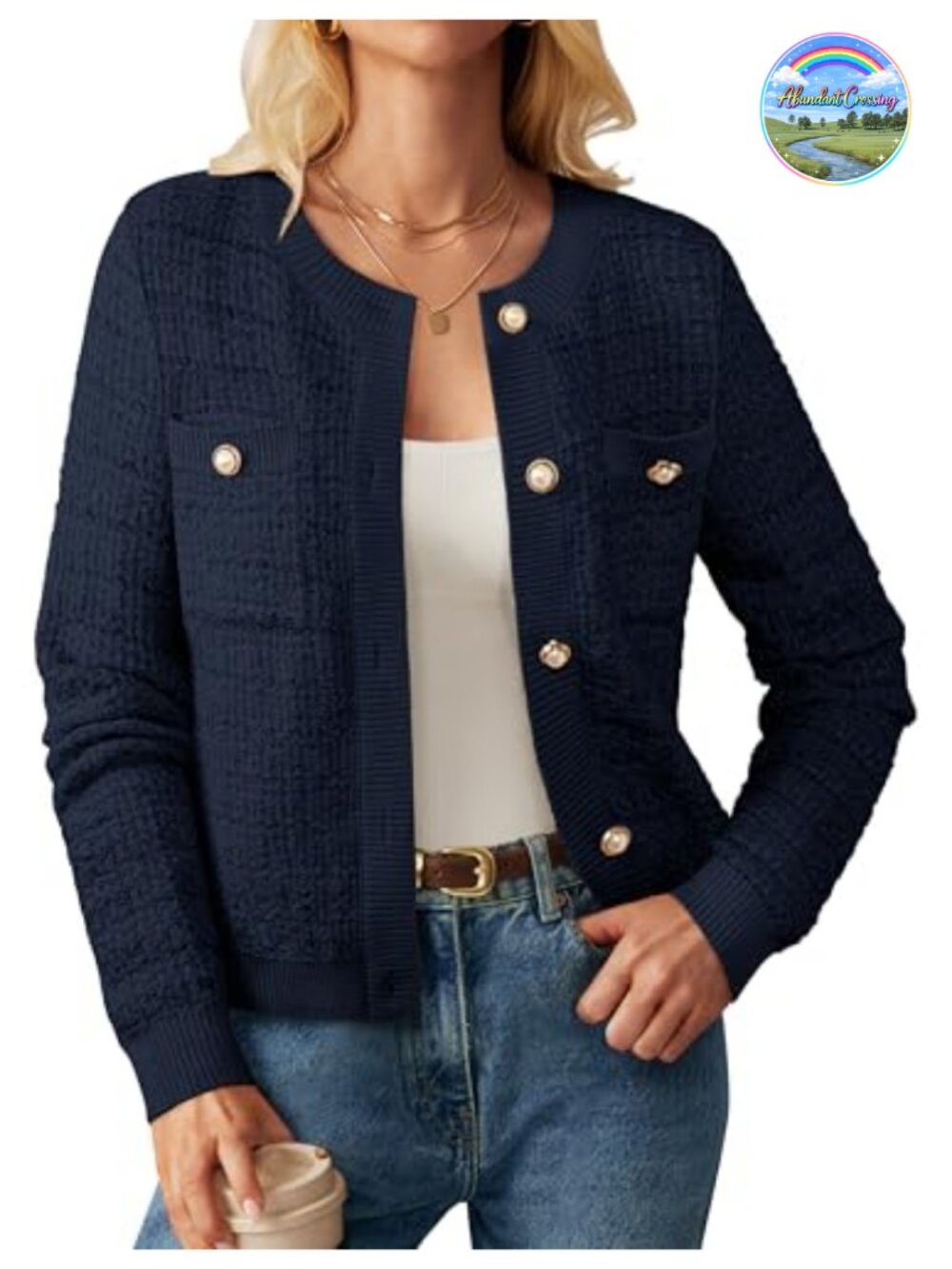 Women's Textured Knit Button Up Cardigan Sweater Long Sleeve